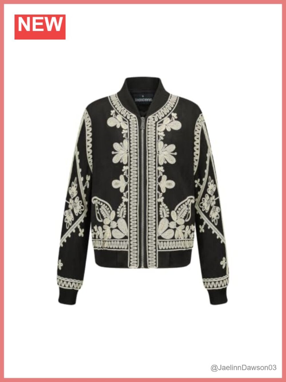 Suede Embroidered Bomber Jacket Womens Cropped Zip Up Casual Fall